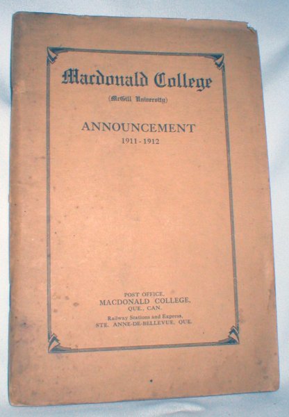 Image for Macdonald College (McGill University) Fifth Announcement 1911-1912