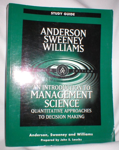 Image for Study Guide; An Introduction to Management Science; Quantitative Approaches to Decision Making