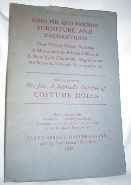 Image for Parke-Bernet Galleries, Inc. Auction Catalog #1393