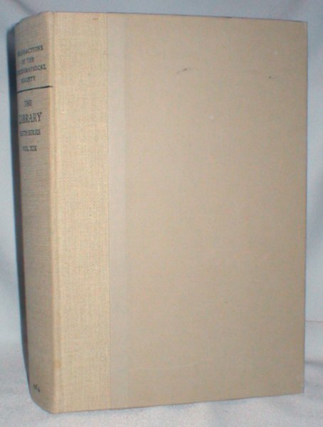 Image for The Library; A Quarterly Journal of Bibliography (Fifth Series,Vol. XIX)