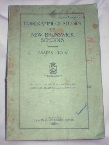 Image for Programme of Studies for New Brunswick Schools, Grades I to VI