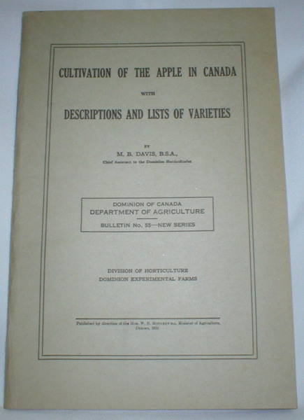 Image for Cultivation of the Apple in Canada with Descriptions and Lists of Varieties