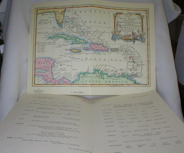 Image for Map of West Indies 1777 on Luncheon Menu m/s " Victoria" (Incres Line)