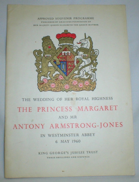 Image for Approved Souvenir Programme; The Wedding of Her Royal Highness the Princess Margaret and Mr. Antony Armstrong-Jones; 6 May, 1960