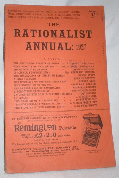 Image for The Rationalist Annual: 1927