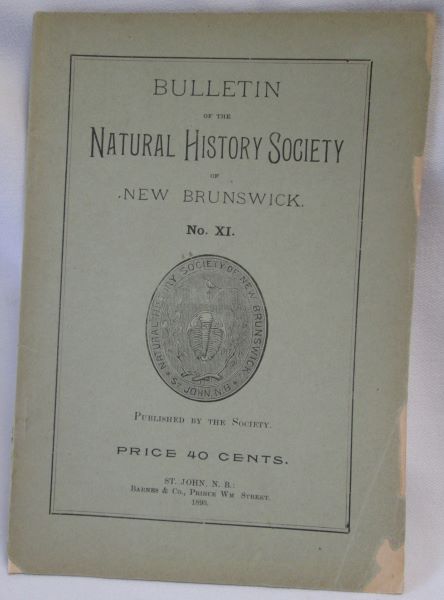 Image for Bulletin of the Natural History Society of New Brunswick. No. XI